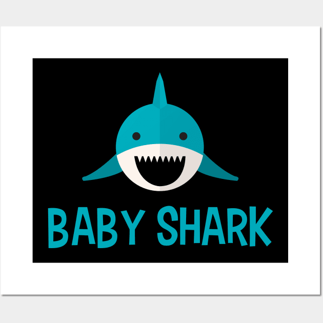 Baby Shark (Blue) Wall Art by fashionsforfans